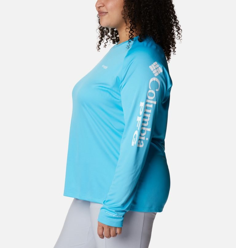 Women's Columbia PFG Tidal Tee II Long Sleeve Sweatshirts Turquoise | Plus Size CA-G4568